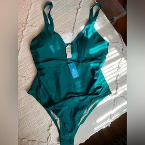 Emerge V-Neck Shirred Plus Size One Piece Swimsuit